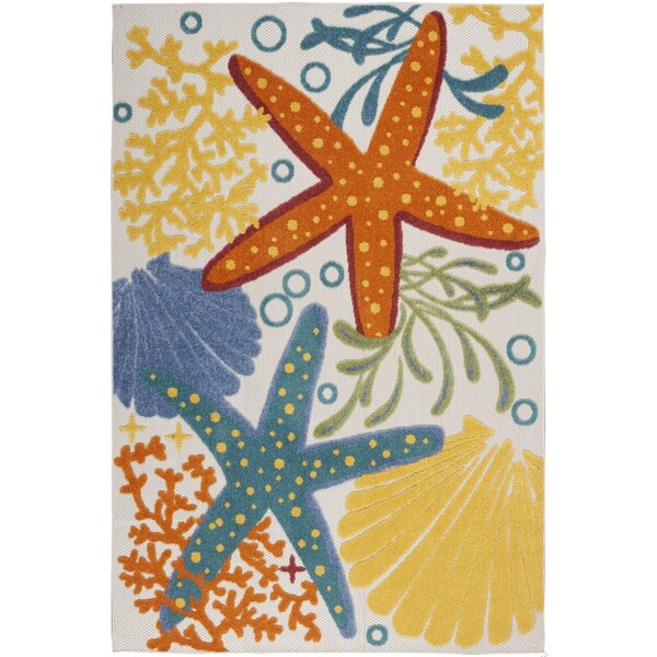 Homeroots 4 x 6 ft. Multi Color Indoor & Outdoor Area Rug 385085 - main
